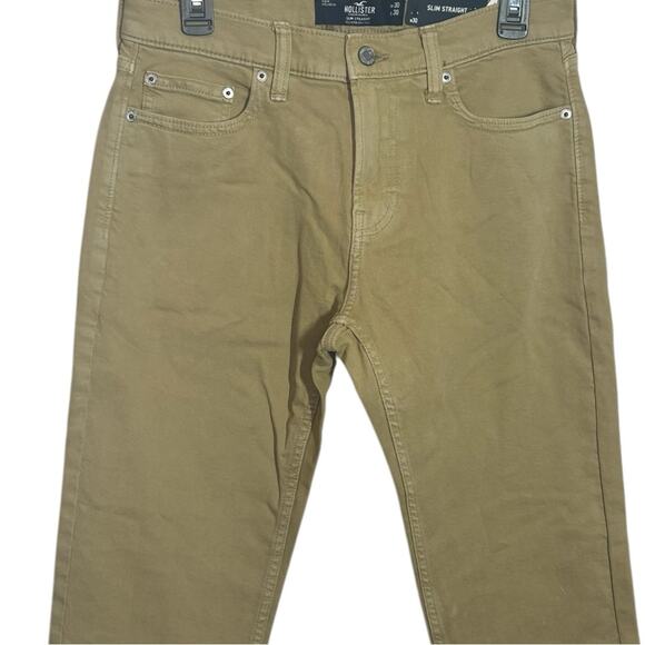 Hollister Epic Flex Slim Straight Chino Pants 30x30 Tan Khaki NWT - Picture 4 of 12